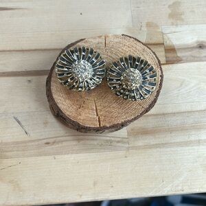 Vintage 70s clip on earrings costume jewelry